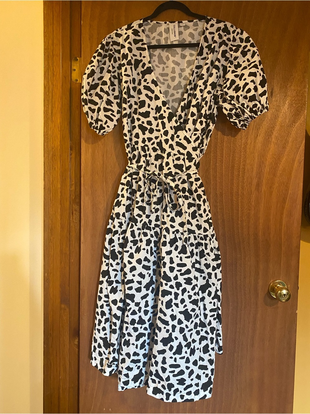 Cow Print Wrap Dress